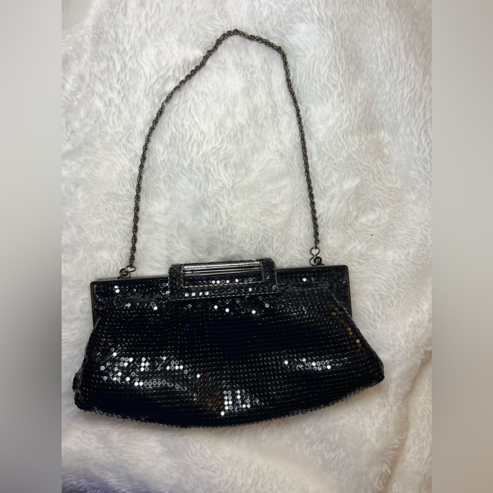 Evening Black Metal Mesh Purse